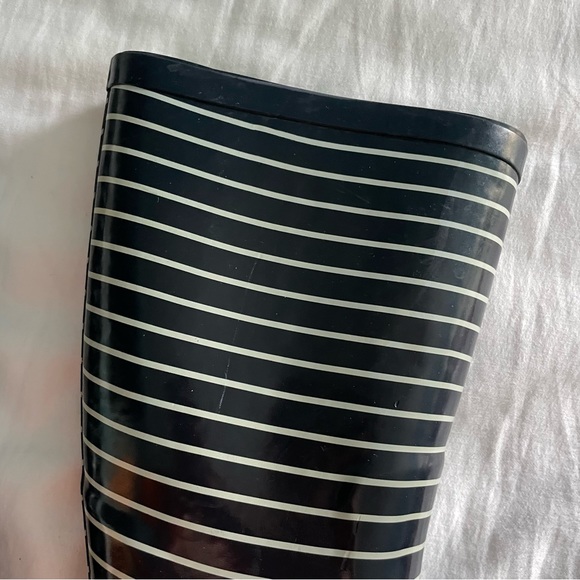 Navy Blue and White Striped Rain Boots - Picture 4 of 8